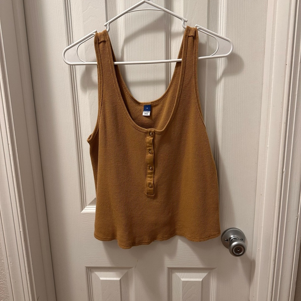 Old Navy Tan Buttoned Tank Top